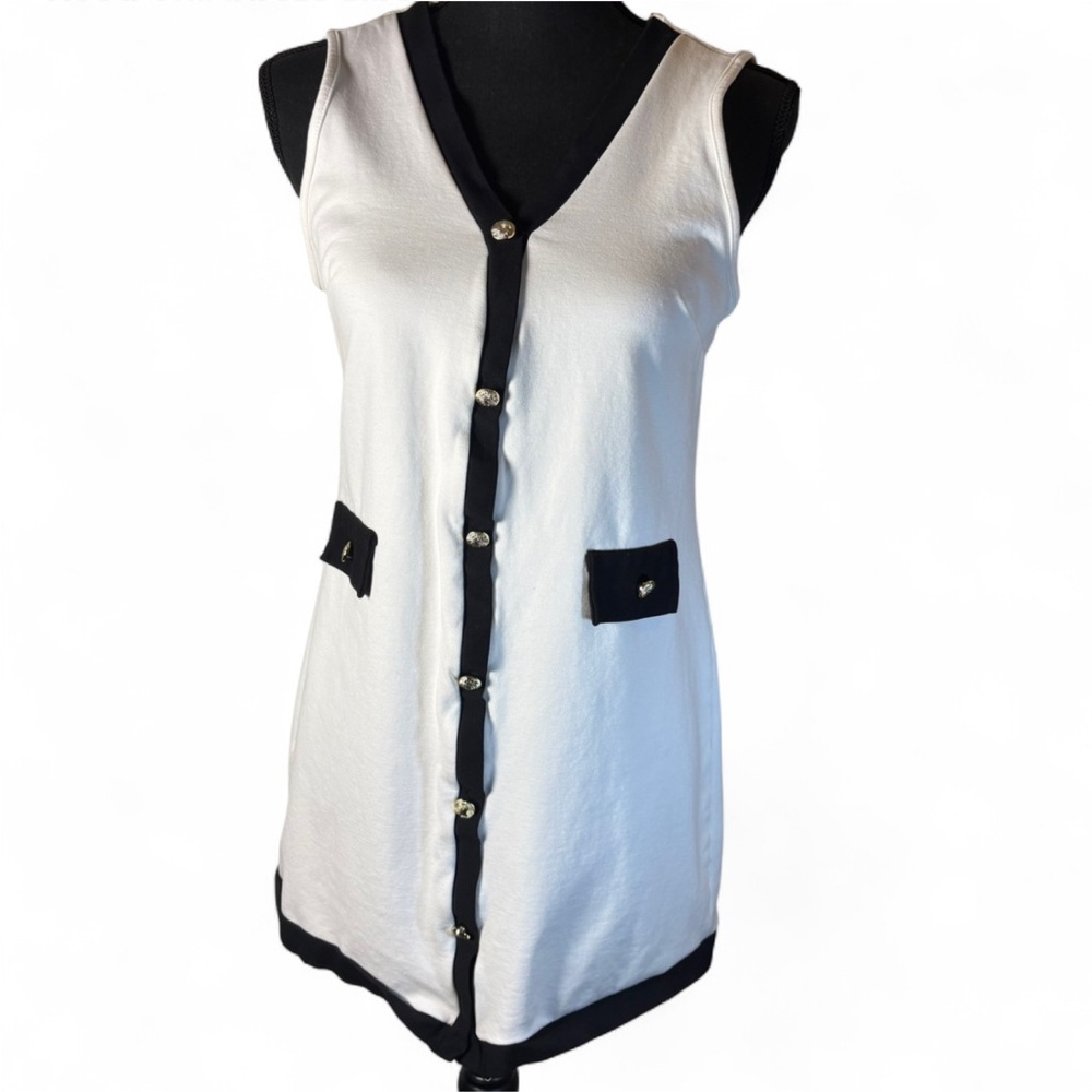 21 Saints white and black contrast trim dress